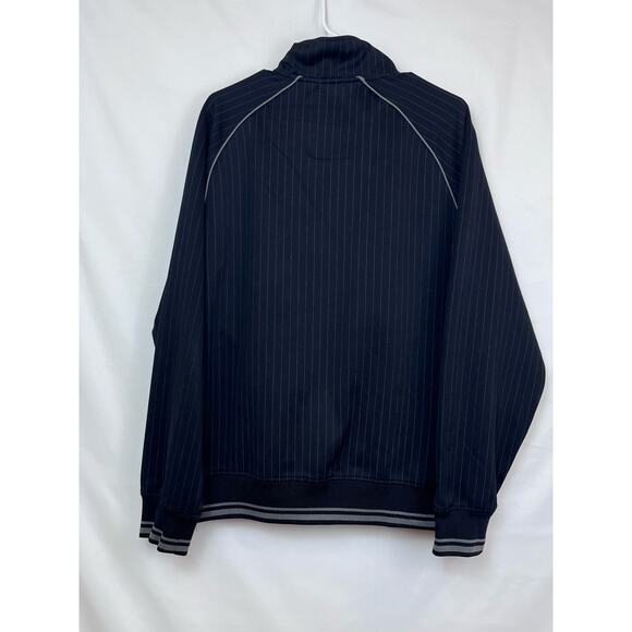 Marc Ecko Men's Size XL Black/Gray Cut & Sew Zip Front Baseball Pinstripe Jacket - Picture 6 of 6